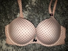 VS body by VICTORIA push up bra NEW 34dd pink polka dot