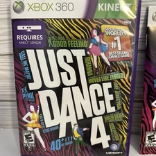 Just Dance 4 Xbox 360 Microsoft Kinect Family Dance Video Game Tested Working