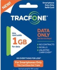 Tracfone Android 1 G Data Plan Card Data Only 1GB Smartphone EMAIL DELIVERY 