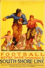 NOTRE DAME UNIVERSITY FOOTBALL CHICAGO SHORE AMERICAN SPORT VINTAGE POSTER REPRO