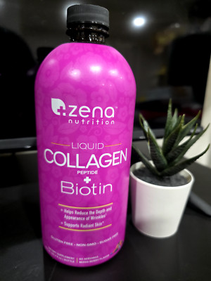 Zena Nutrition Liquid Collagen + Biotin, 20 Fluid Ounce Oz 60 Days free shipping