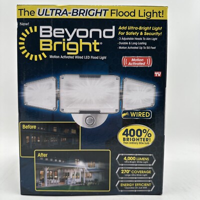 Beyond Bright Hardwired Black Motion Sensing LED Landscape Flood Light