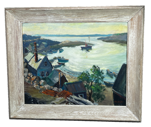Ann Riley Bethlehem PA Signed Original Oil Painting Framed Rockport Harbor MA