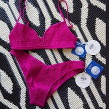 Tori Praver Smocked Bikini Set Phoebe Sly Plumeria Pink Revolve NWT 218 S