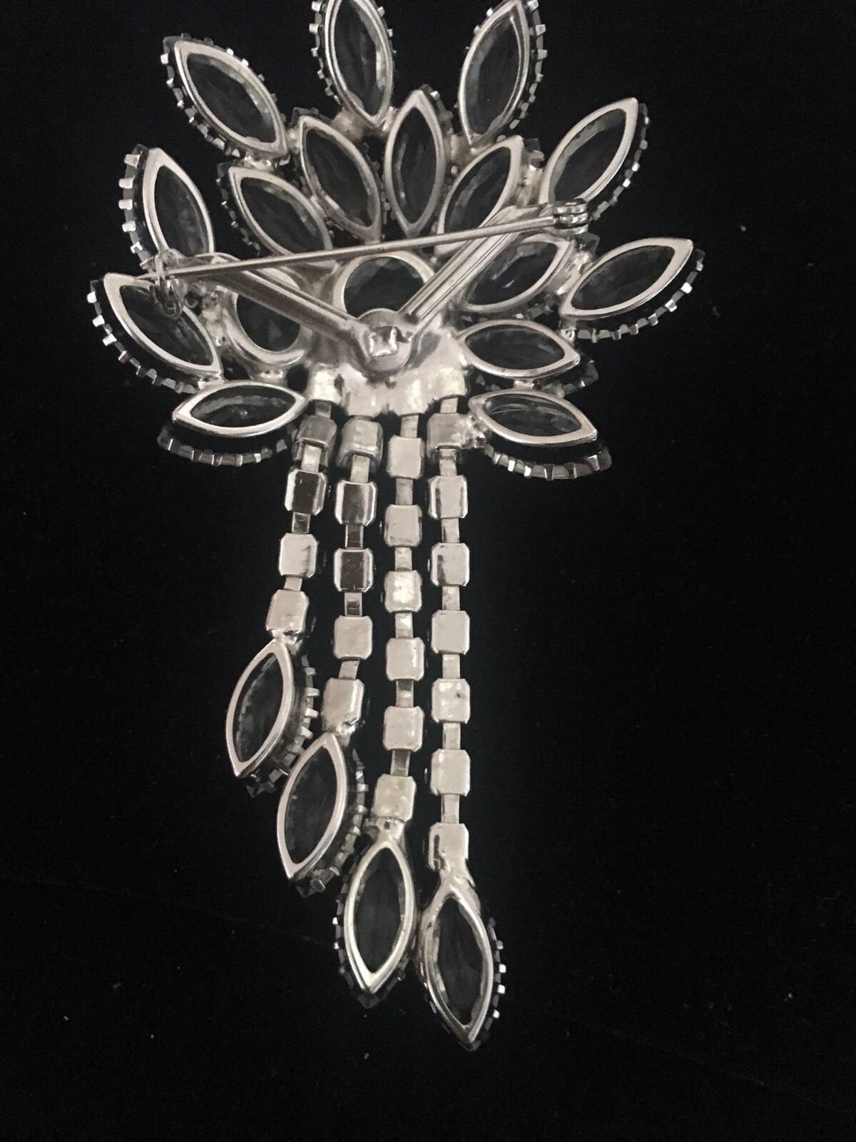 Juliana Dangling Clear Rhinestone Statement Brooch - image 2