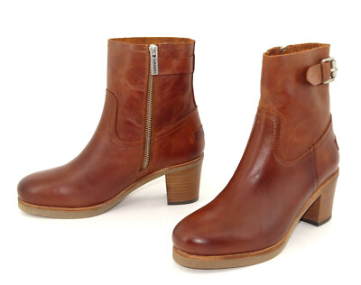 SHABBIES AMSTERDAM Stiefelette Biker Schuhe Boots Damen Stiefel Leder Gr. 39
