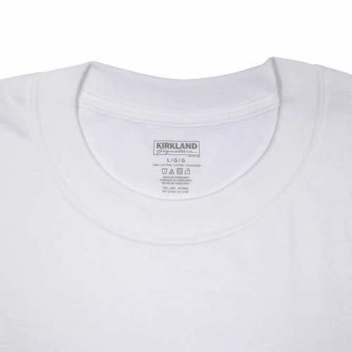 Kirkland Signature Men's White T Shirts 6 PK Crew Neck 100 Cotton & for
