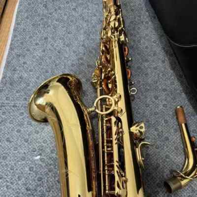 AW01 Alto Saxophone Eb Tune Lacquered Gold Flat E Tone Brass sax with cloth case