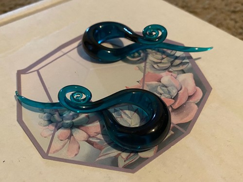 7/16"G Glass Jellyfish plugs & taper/stretchers SET, Never used, BLUE - Picture 3 of 7