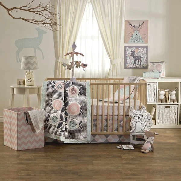 Lolli Living Sparrow 6Pc Crib Bedding Set Include Mobile/Extra Sheet *New*