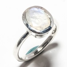 RAINBOW MOONSTONE NATURAL GEMSTONE RING 925 STERLING SILVER JEWELRY RING 3 TO 12