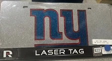 Rico Industries NFL New York Giants Laser License Plate Tag As Is