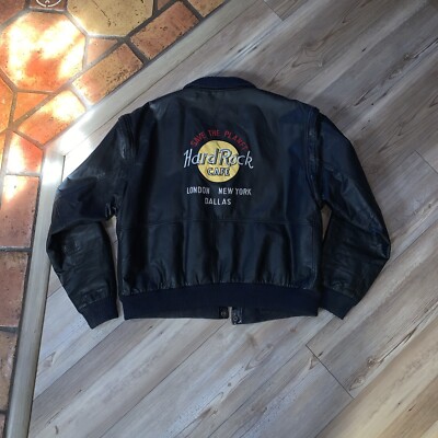 Vintage Hard Rock Cafe Black Leather Jacket. London, New Vintage Hard Rock Cafe Black Leather Jacket. London, New