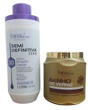 KIT Brazilian keratin Forever Liss 3D Smoothing gloss Banho de Verniz mask 1 kg