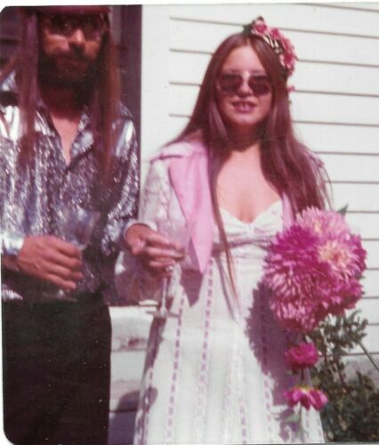1970's PHOTO Groovy Wedding Photograph Flowers Hippies Long Hair | eBay