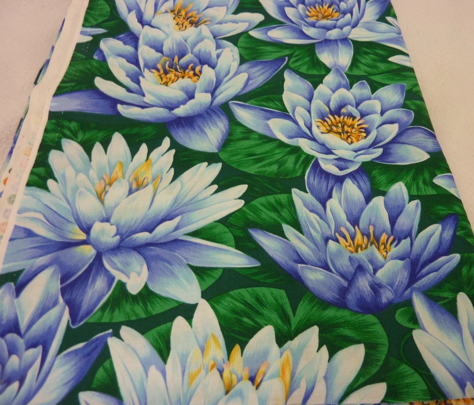 MODA FABRICS WATER LILIES COTTON FABRIC REMNANT 44” W x 55” L - Image 2 of 4