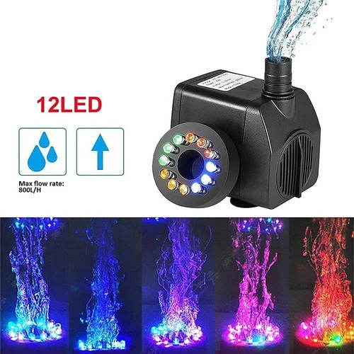 LED Teichpumpe Springbrunnen Wasserspielpumpe Elektrisch Beleuchtung Teiche Pump - Bild 7 von 21