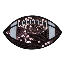 Sequin Football Applique Patch - Sports Ball Badge 3.5" (Iron on)