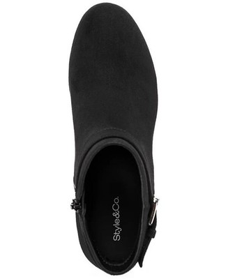 Style & Co Women's Ariella Block Heel Buckle Dress Booties, for Macy's, BLACK,