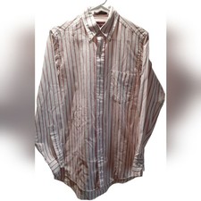 Ralph Lauren Chaps Shirt Mens 14.5 White Red Striped Preppy Western Vintage