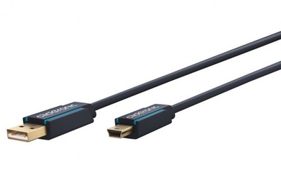 Clicktronic  USB-A-auf-USB-Mini-B 2.0 Adapterkabel, 1,8 m, 480 Mbit/s