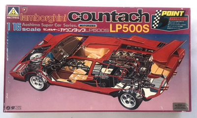 Aoshima #BSC-01 Lamborghini Countach LP500S 1/16 Motorized Super Car Model MIB