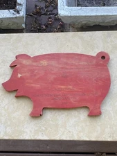 Vintage Old 1935 Red Wood Pig Advertising Board Sign Northwestern Lumbermen’s Mn