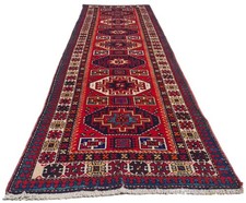 Amazing Hand Knotted Vintage Tribal Hareez Wool Area Runner Rug 9 x 3 Ft