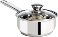 Stainless Steel Sauce Pan, Encapsulated Induction Ready Cooking Pot with Glass L