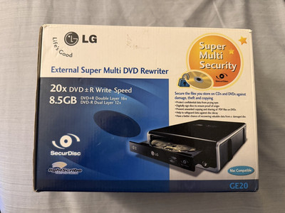 LG GE20LU10 External Super Multi DVD +/- Rewriter 20x Speed 8.5 GB LightScribe 