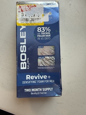 Bosley MD Revive+ Hair Densifying Foam for Men 2 Month Supply NEW Open Box