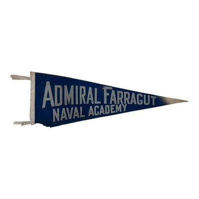 Vintage 1940s Admiral Farragut Naval Academy Pennant 28 in Some Felt Loss Fading