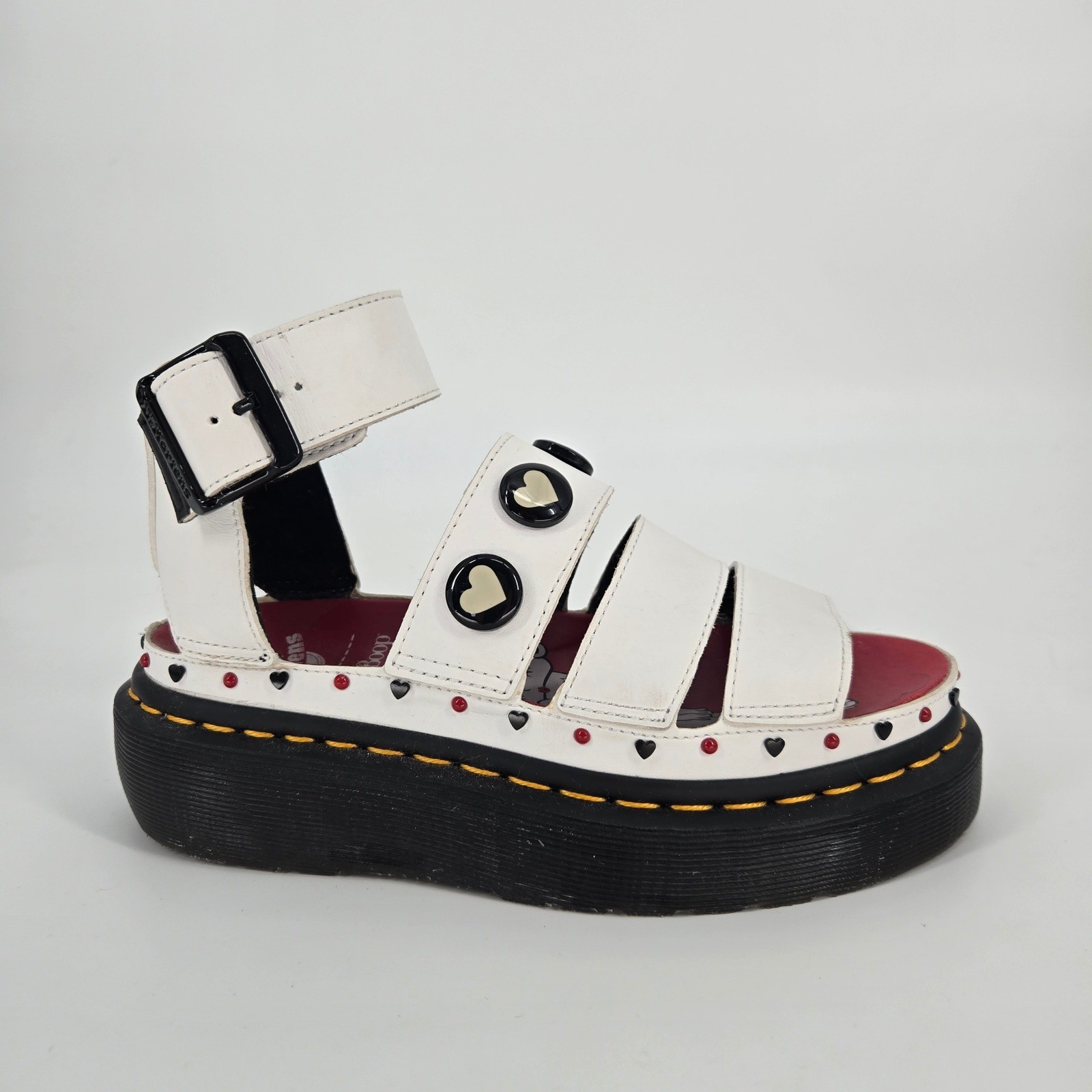 Rare Dr Martens Betty Boop Clarissa Quad Platform Sandals Vegan Leather Womens 5 image 4