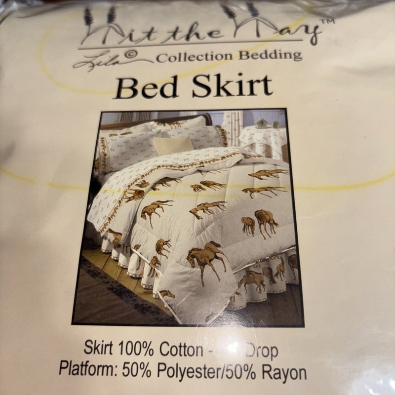 Bed Skirt King Size Hit the Hay Horses On The Border Western Decor