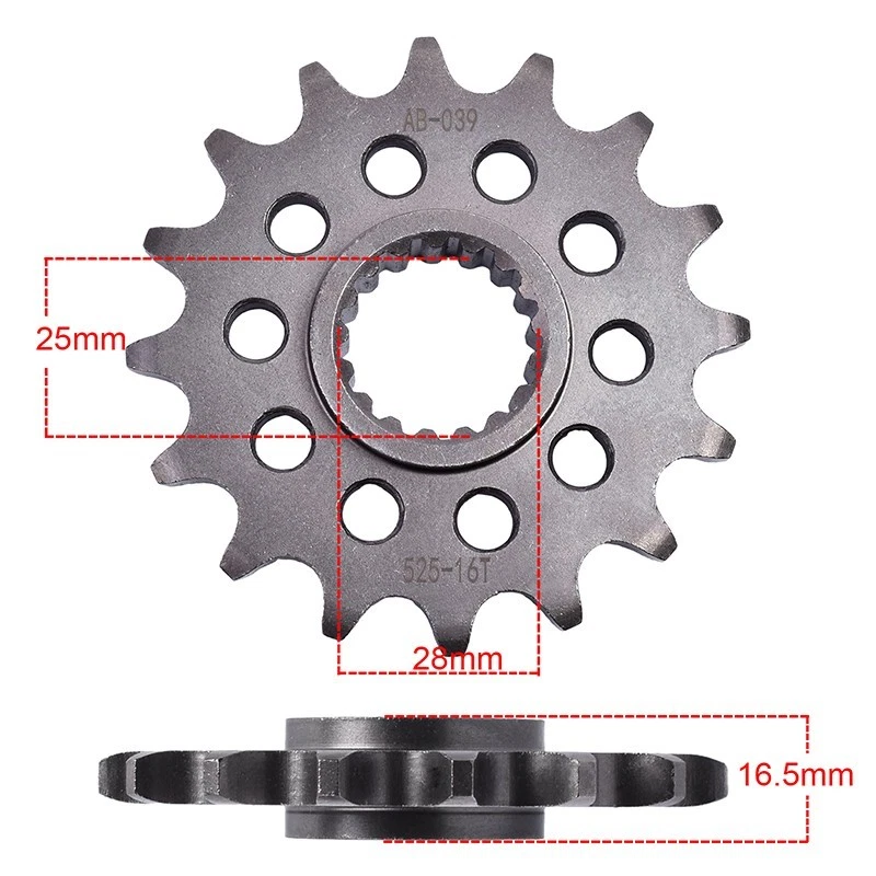 Piñón delantero para motocicleta BLDR 525-16T para KTM Road 950 2006-2010 990 2010-2013 Foto 2 de 4