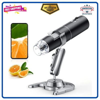 Wireless Digital Microscope 50X-1000X WiFi Handheld Camera with Adjustable Stand