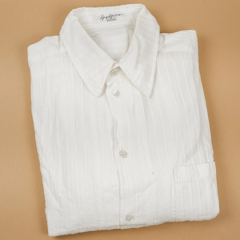 CAMISA A RAYAS YOHJI YAMAMOTO POUR HOMME VINTAGE BLANCA MANGA LARGA HOMBRE Foto 3 de 4