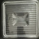 Vintage Anchor Hocking 1932 Design Ribbed Clear Glass Refrigerator Dish Lid 9x9