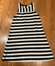 LOFT Black White Striped Dress SIZE S