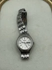 Seiko Automatic Watch Women 25mm Silver Tone Japanese Day Date 2206-0480 As Is