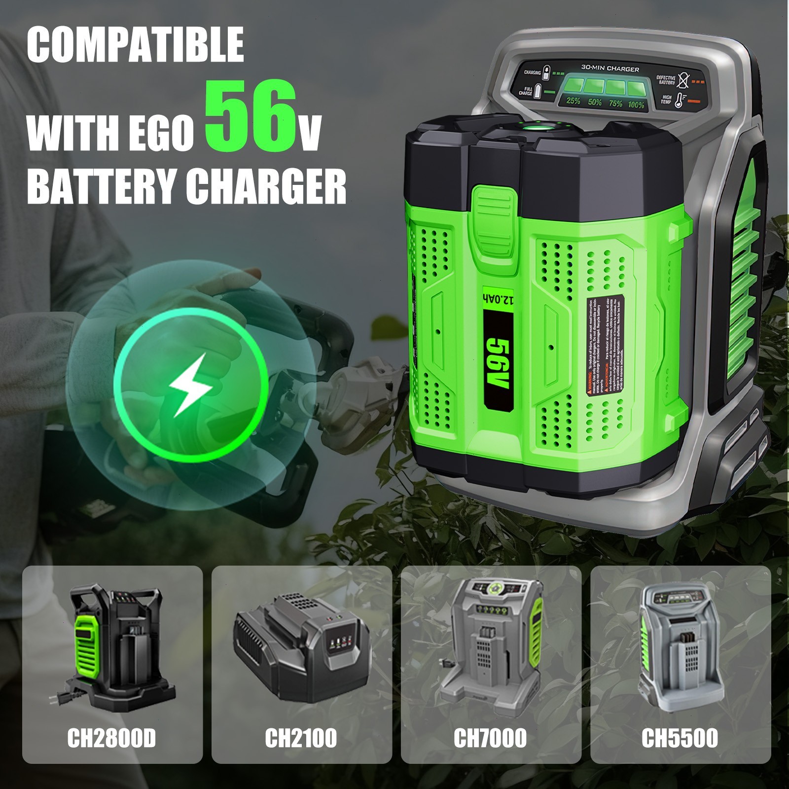 12.0Ah OEM EGO Power+ BA1400T 56-Volt Battery with Upgraded Fuel Gauge (3rd Gen)