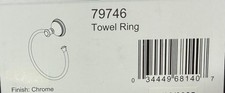 Delta Cassidy 79746 7" Wall Mounted Towel Ring,Chrome NEW 