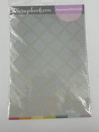 Scrapbook.com Diamond Stitched Embossing Folder Stencil Card Making Craft NEW