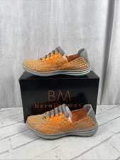 Bernie Mev Victoria Woven Elastic Comfort Shoes Orange Womens US 7 EU 38 Slip On