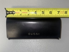 Gucci Etui mit schwarzem Lederrahmen - mit Putztuch