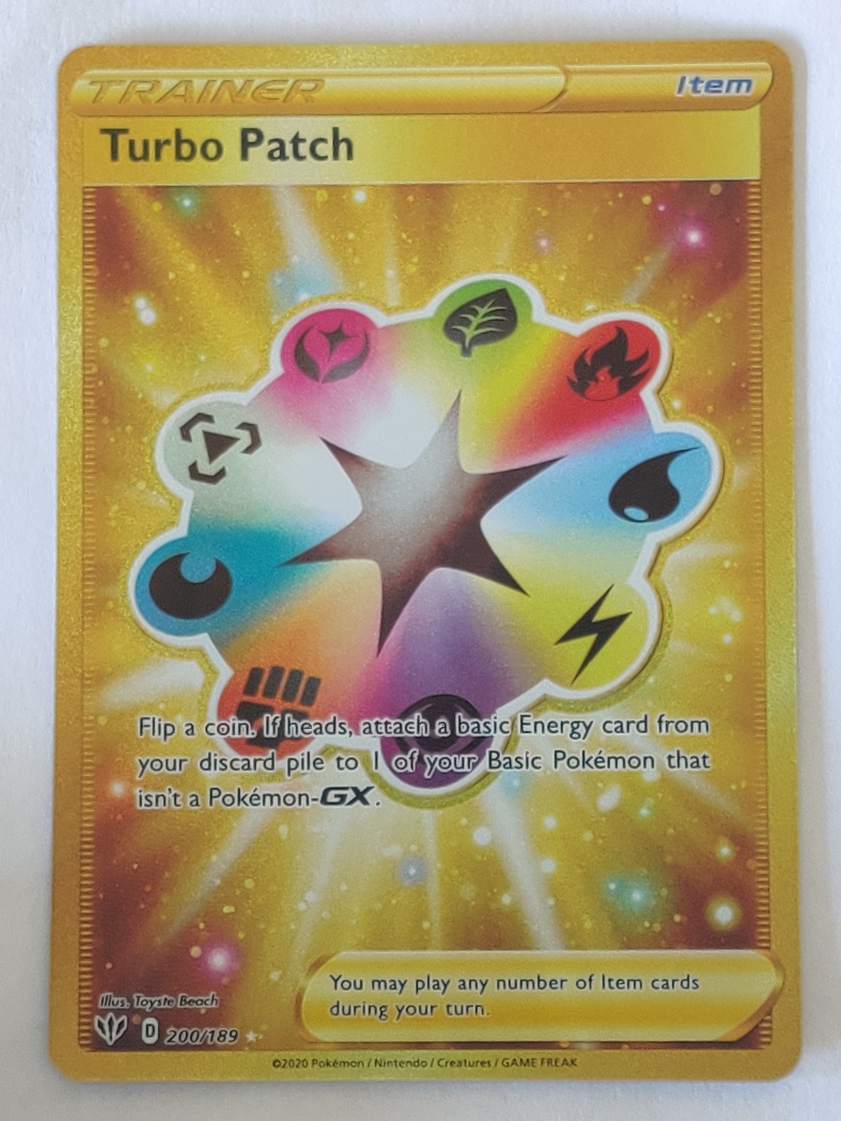 Turbo Patch (Secret) Secret Rare SWSH03: Darkness Ablaze 200/189 NM