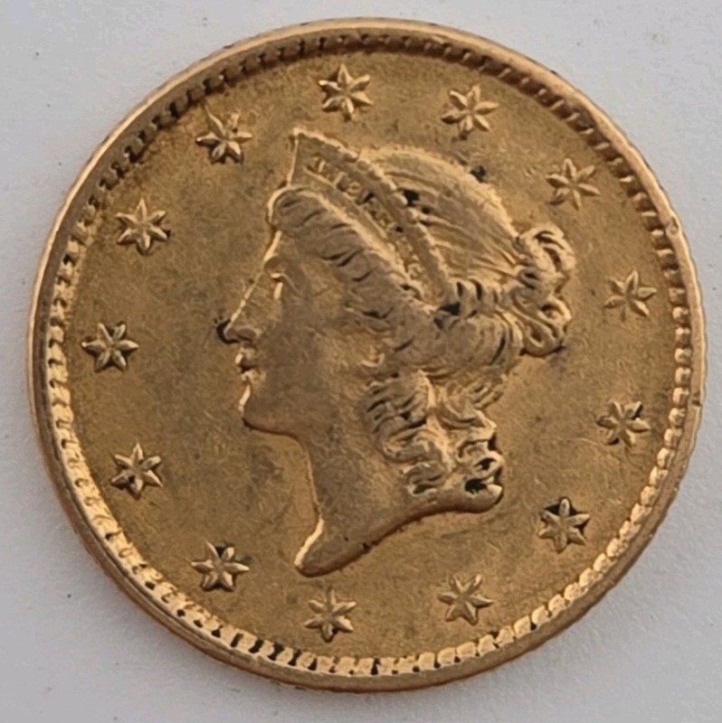 1853 $1 One Dollar Liberty Head Gold Dollar 