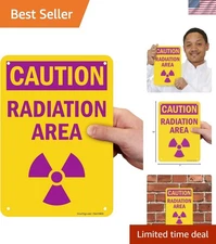 Easy Install 10 x 7 Caution Radiation Area Sign - Long-Lasting HDPE Material