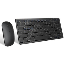 Wireless Bluetooth Keyboard and Set, Portable Slim Silent Cordless Keyboard a...