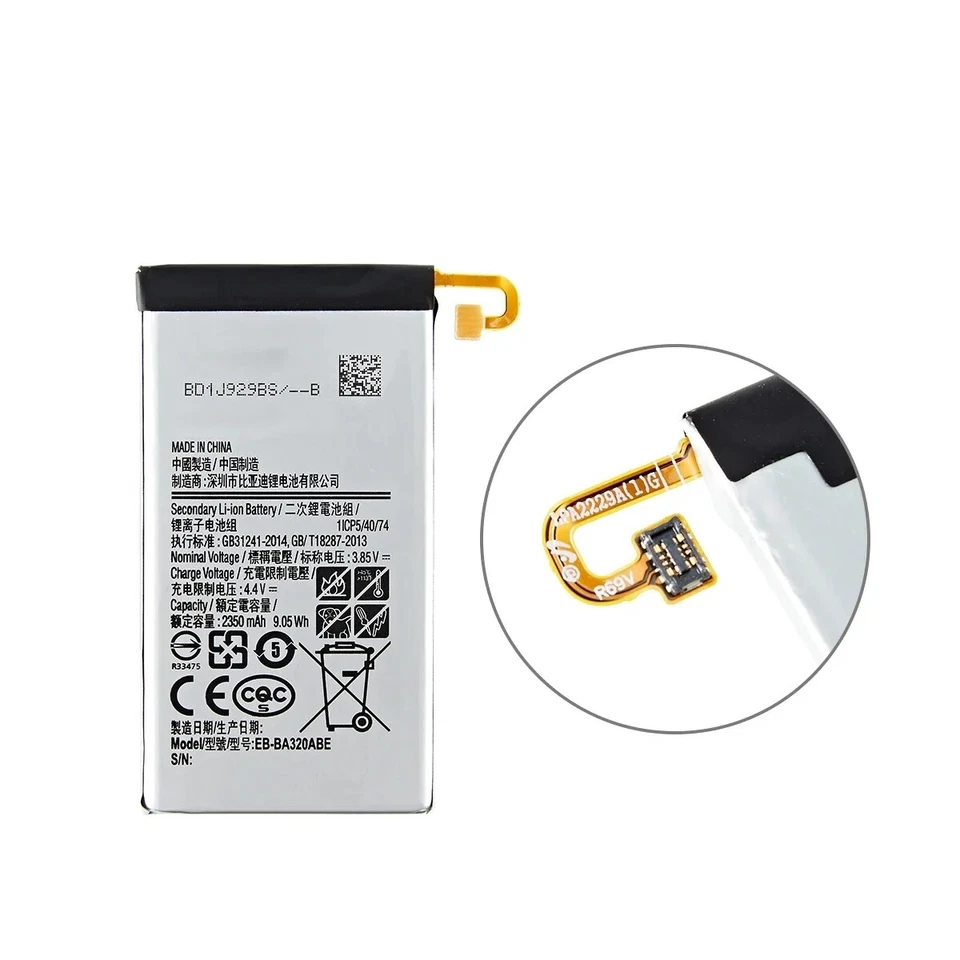 BATERÍA NUEVA PARA SAMSUNG GALAXY A3 A320 2017 A320F EB-BA320ABE 2350MAH Foto 2 de 4